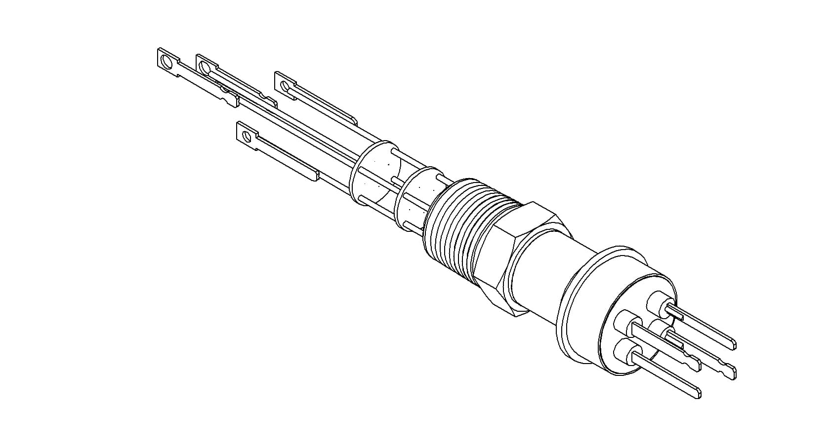 THERMOCOUPLE, TYPE J, 2 PAIR, CONNECTOR, 1/2 NPT 제품 이미지