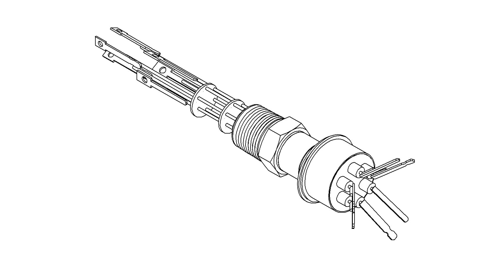 THERMOCOUPLE, TYPE K, 2 PAIR, CONNECTOR, 1/2 NPT