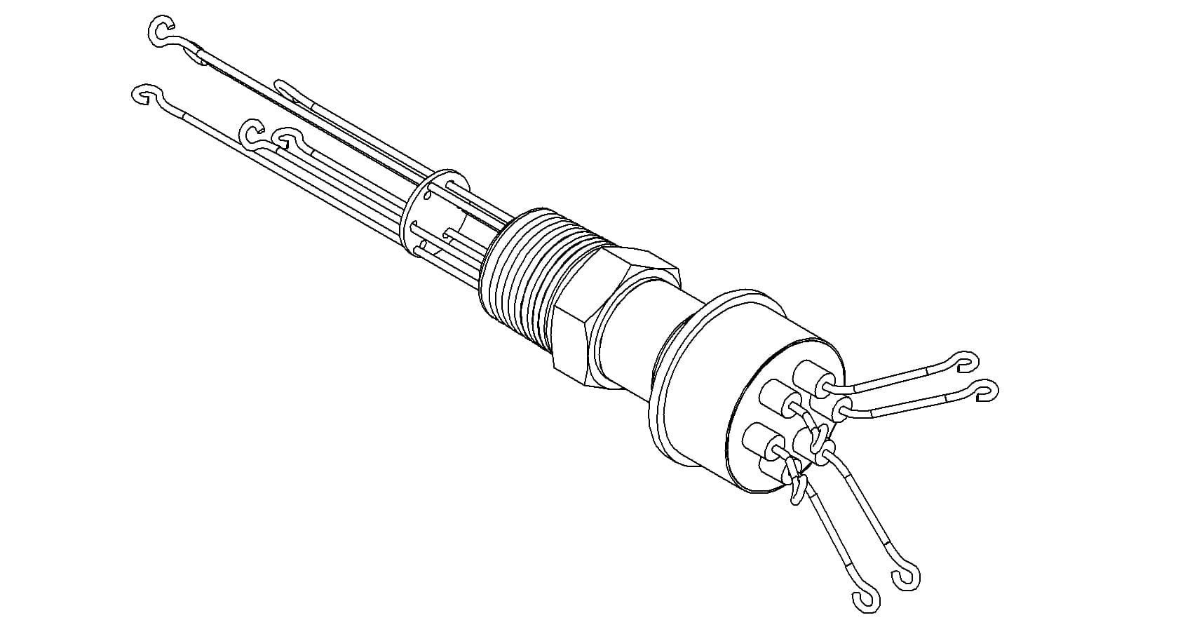 THERMOCOUPLE, TYPE T, 3 PAIR, SCREW-TYPE, 1/2 NPT