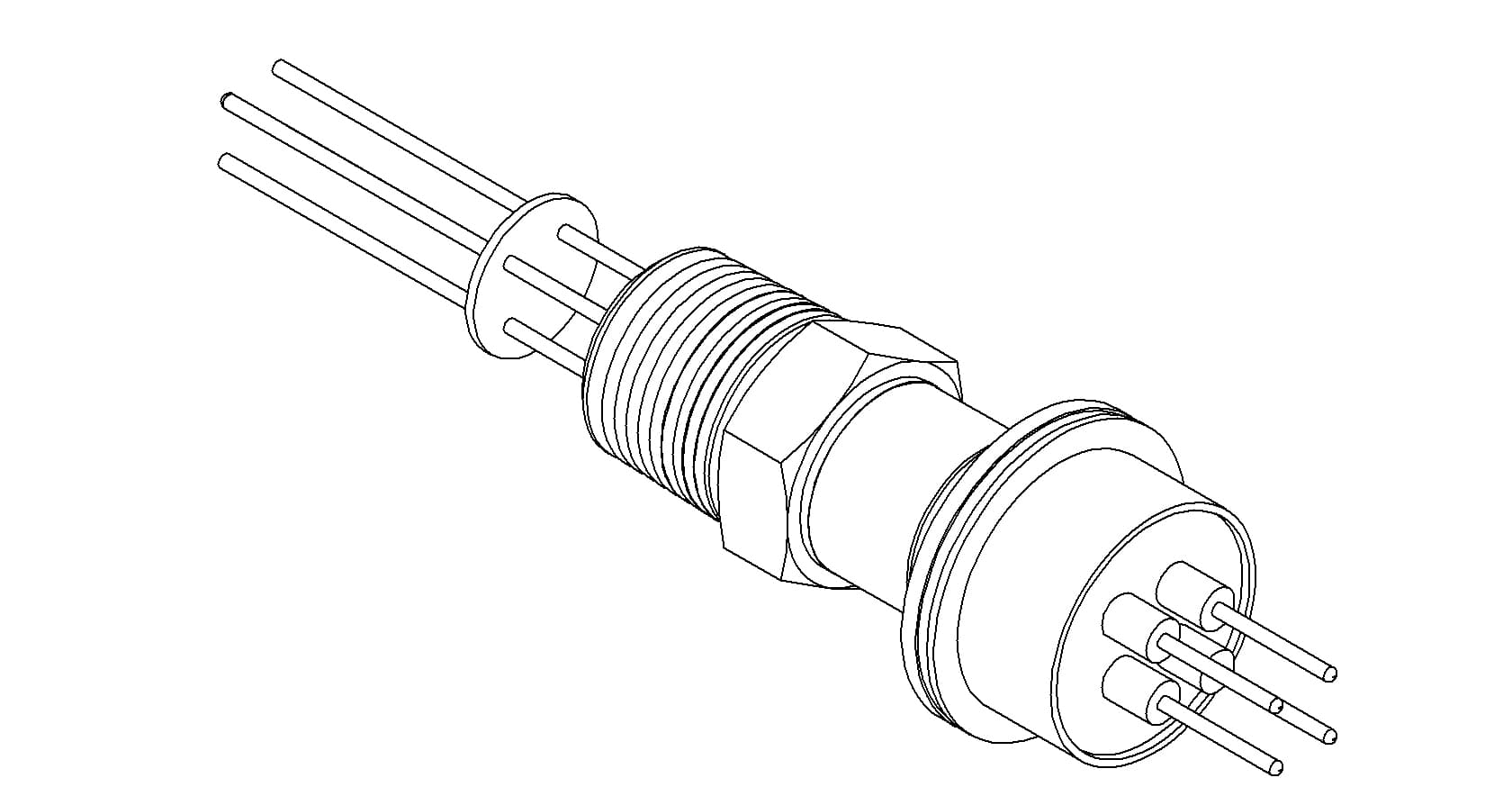 THERMOCOUPLE, TYPE E, 2 PAIR, 1/2 NPT