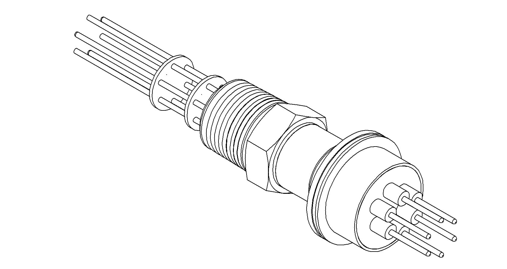 THERMOCOUPLE, TYPE E, 3 PAIR, 1/2 NPT