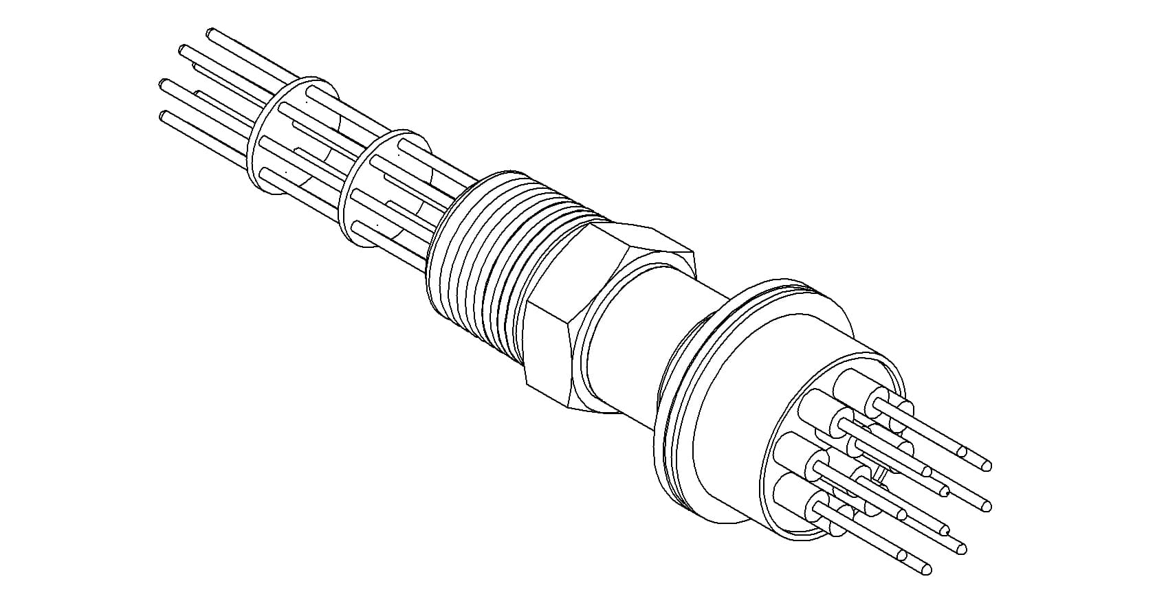 THERMOCOUPLE, TYPE E, 5 PAIR, 1/2 NPT