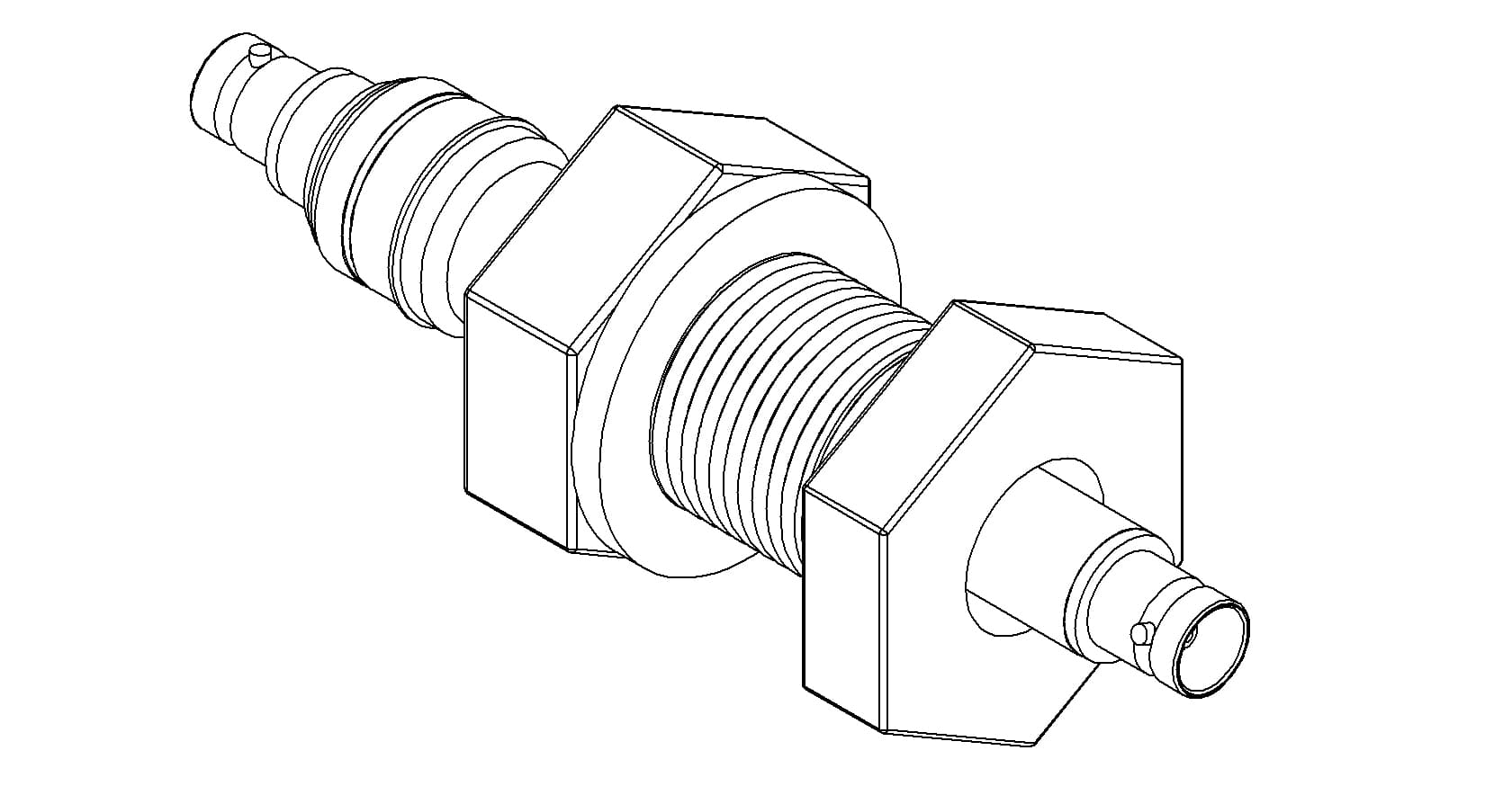 COAXIAL, BNC, 1 PIN, FLOATING SHIELD, DOUBLE-ENDED, 1" BASEPLATE