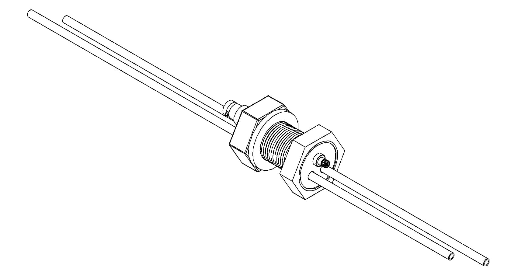 COAXIAL, BNC-MICRODOT, 1 PIN + 2 SS TUBES, GROUNDED SHIELD, 1" BASEPLATE, NO CONNECTOR