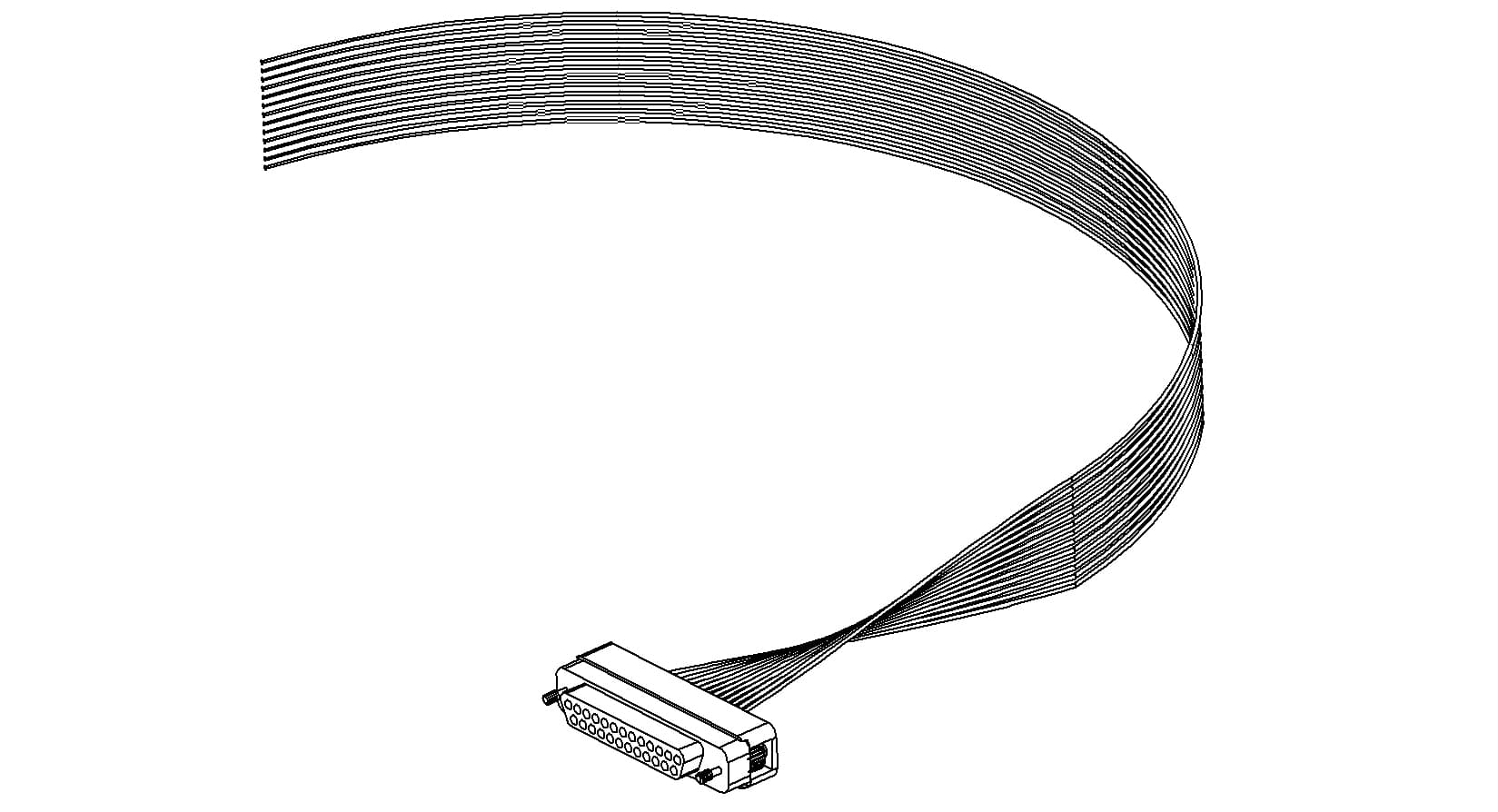 CONNECTOR-CABLE, TYPE-D, IN-VACUUM, 25 PIN, FEMALE, 19" 제품 이미지