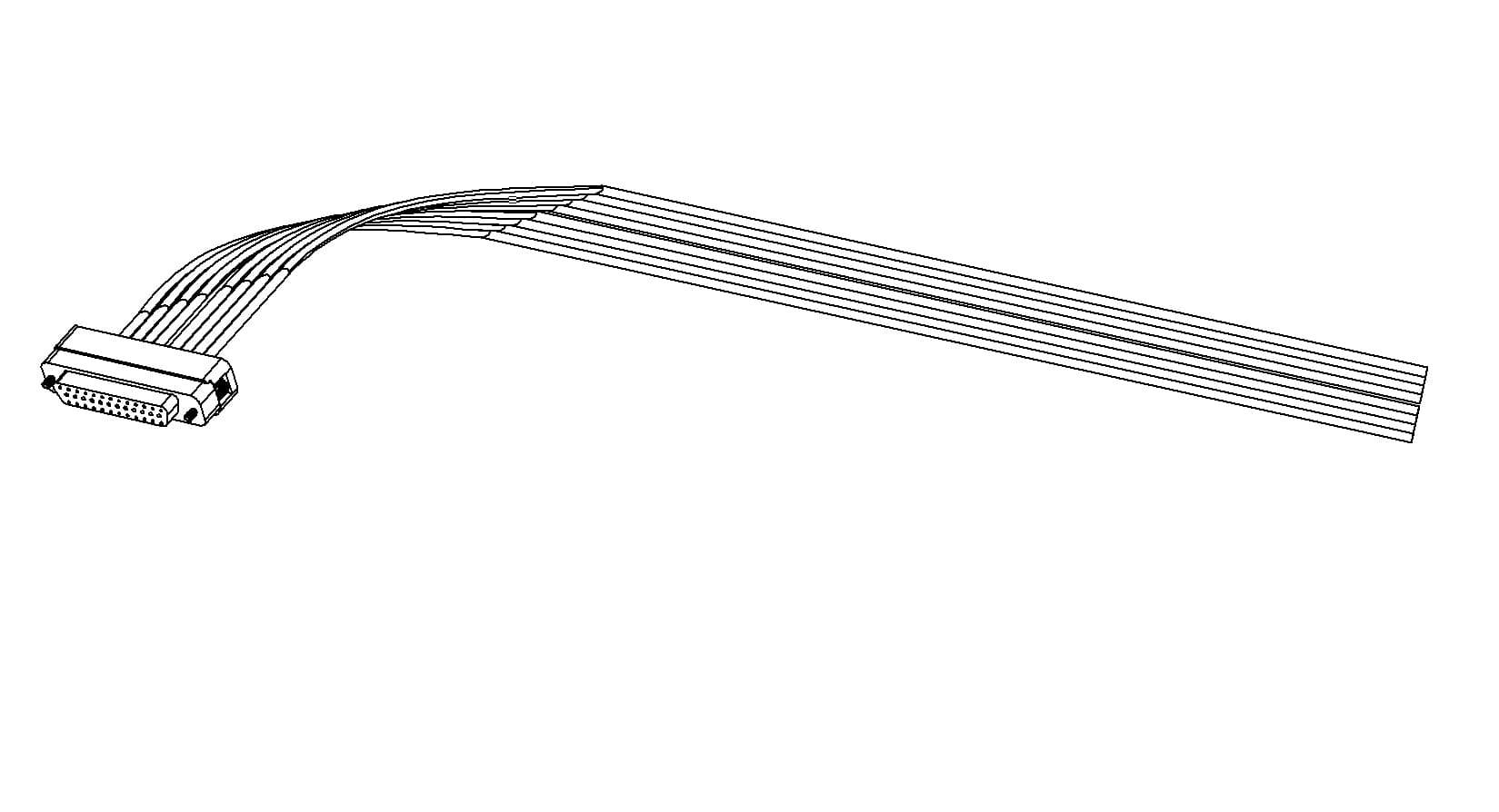 CONNECTOR-CABLE, TYPE-D, IN-VACUUM, 50 PIN, FEMALE, 19"
