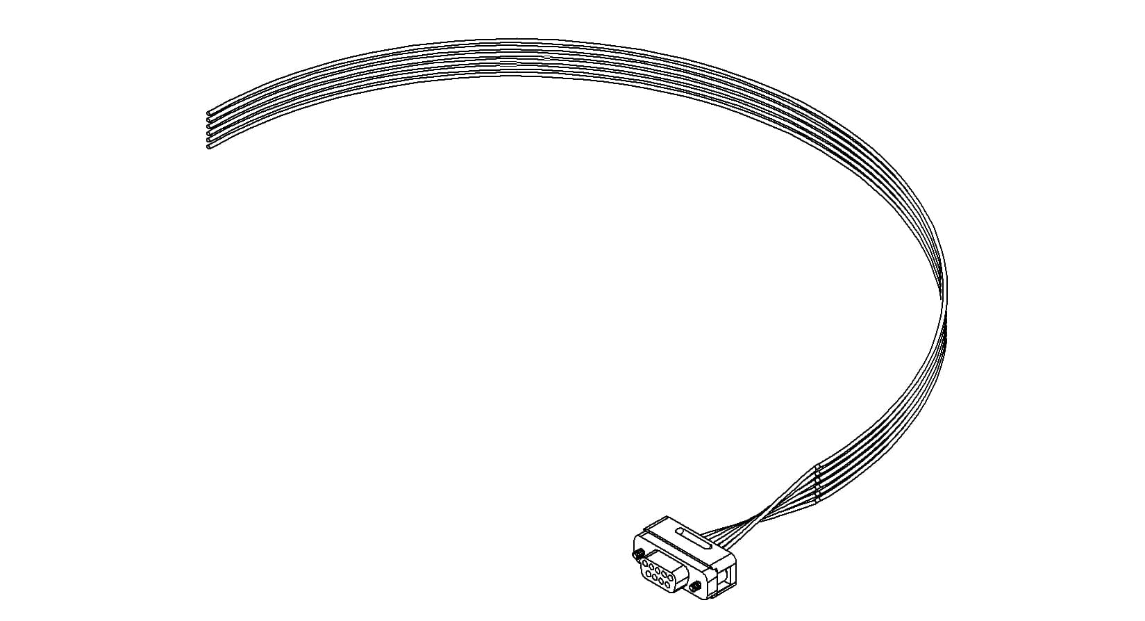 CONNECTOR-CABLE, TYPE-D, IN-VACUUM, 9 PIN, FEMALE, 19"