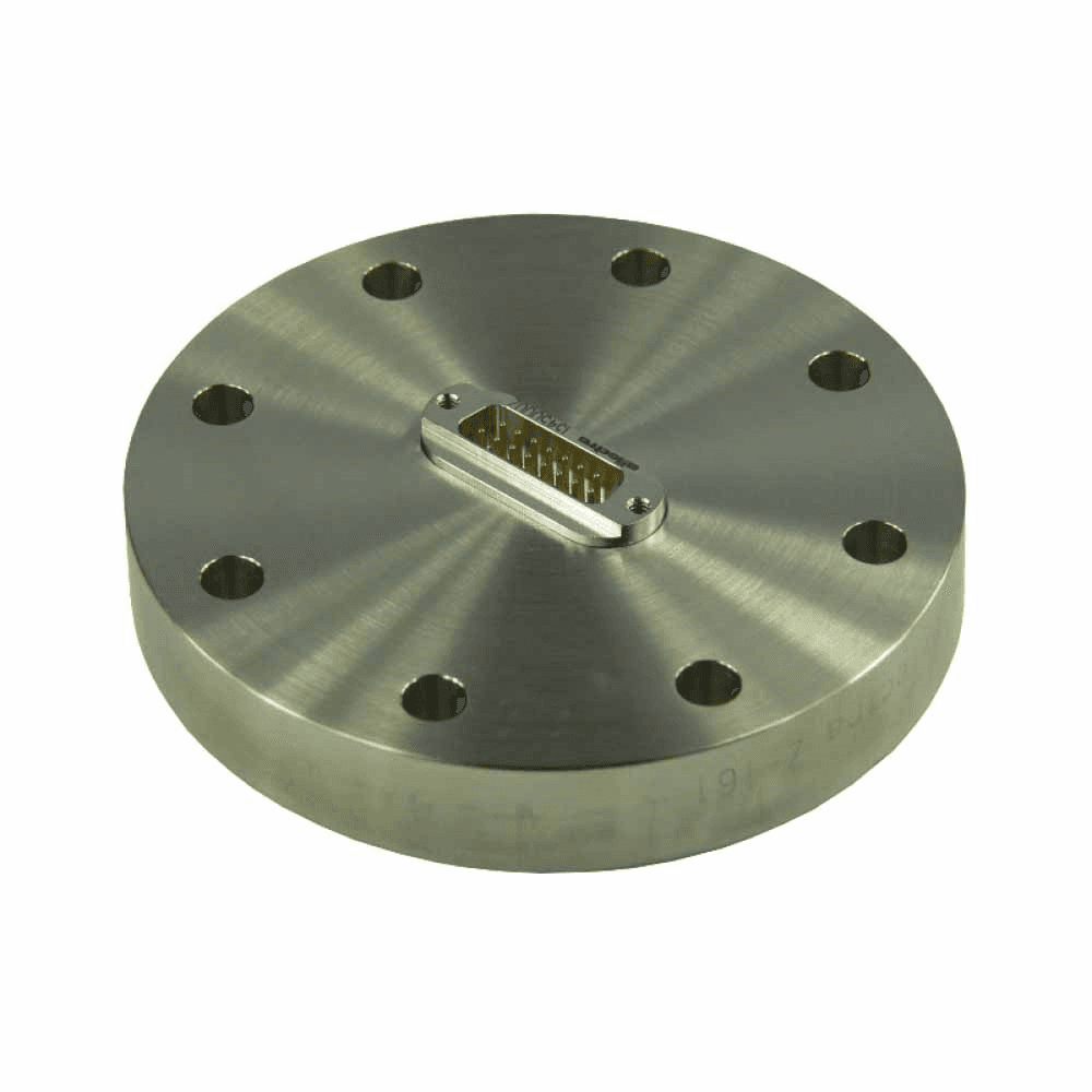 DN63CF FLANGE, SUB-D 15-WAY FEEDTHROUGH, UHV, HIGH CURRENT, 10A