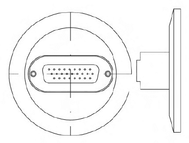 DN63ISO-K FLANGE, SUB-D 44-WAY HIGH DENSITY FEEDTHROUGH