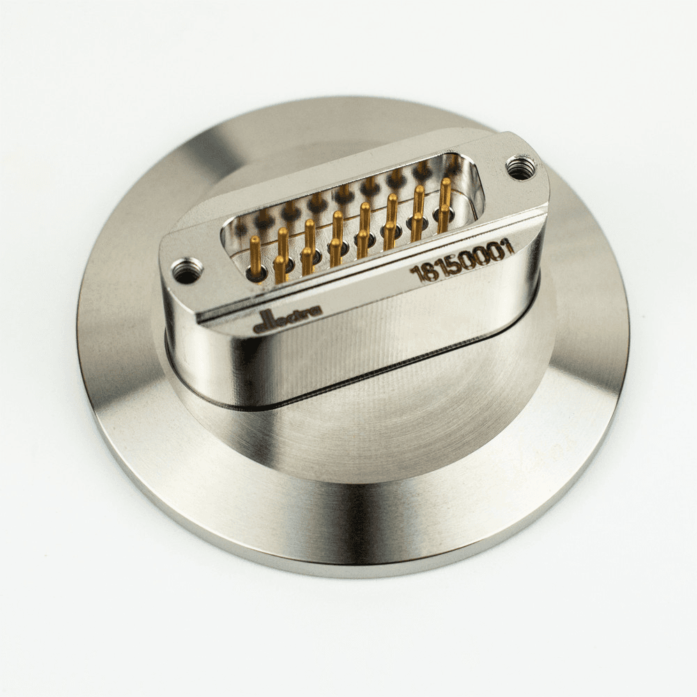 DN40KF FLANGE, SUB-D 15-WAY FEEDTHROUGH, UHV, HIGH CURRENT, 10A 제품 이미지