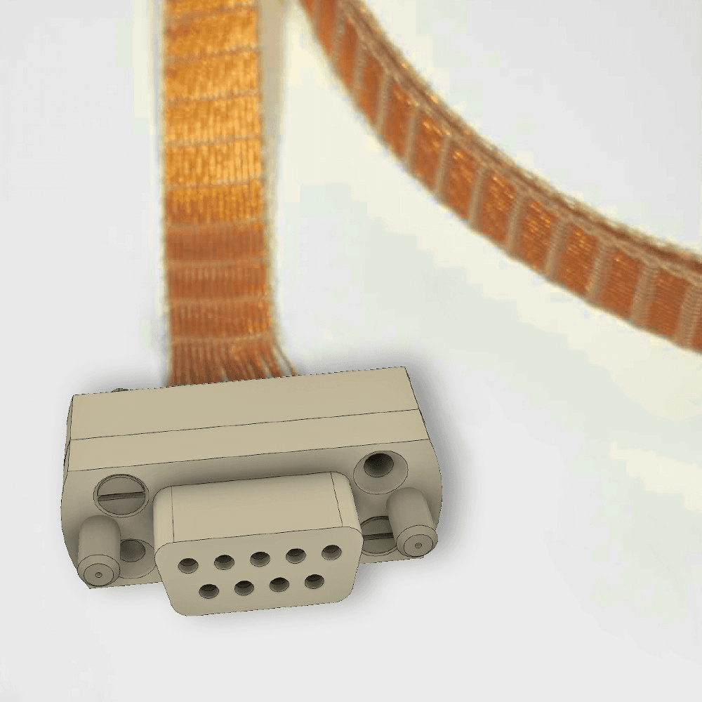 SUB-D 9-WAY KAPTON RIBBON CABLE, PEEK UHV SOCKET TO OPEN END, LENGTH 0.5m 제품 이미지